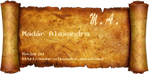 Madár Alexandra névjegykártya