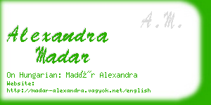 alexandra madar business card